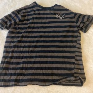 Black and green striped T-shirt